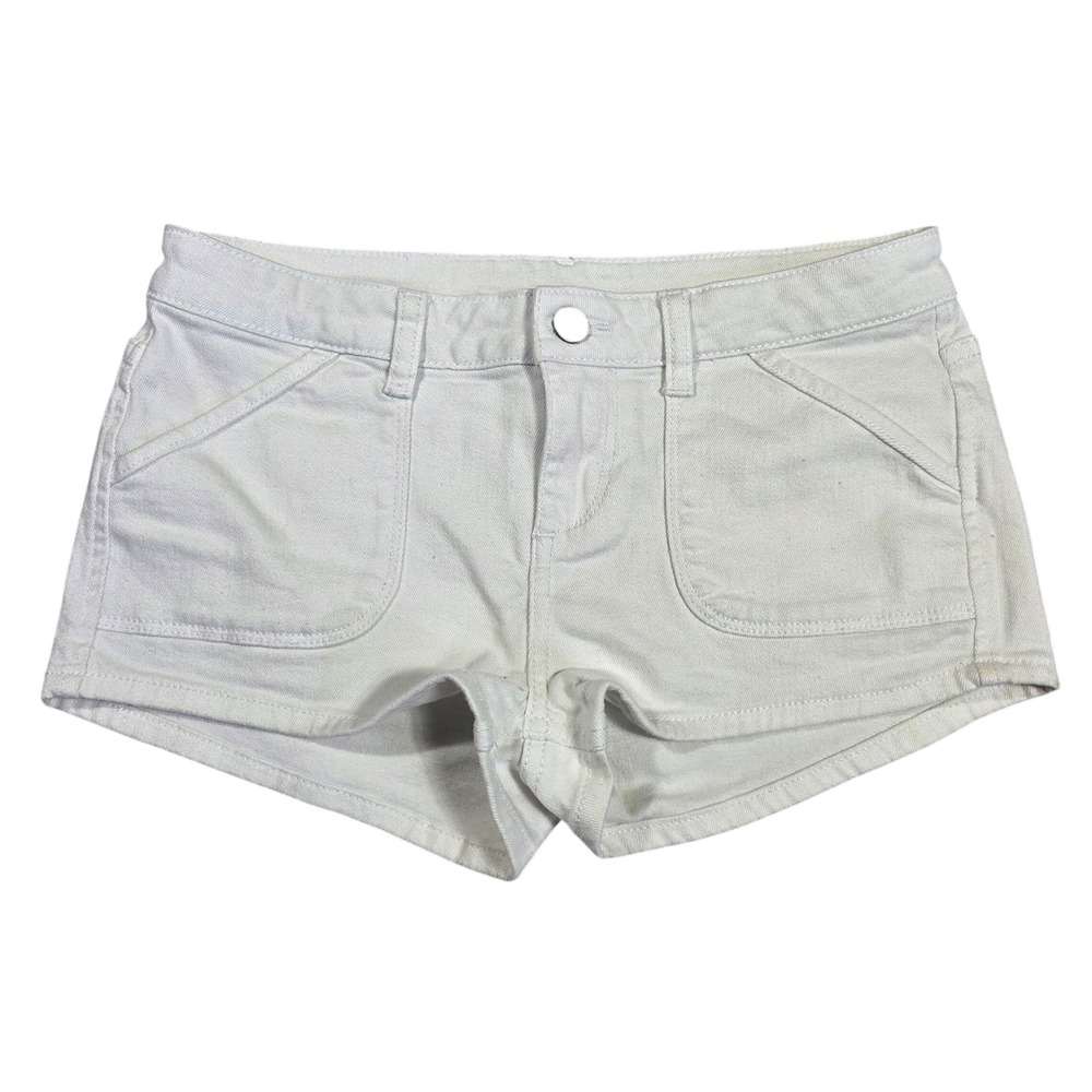 Lascana Womens White Denim Shorts Size 6 Low Rise Stretch Cotton Basic 48189